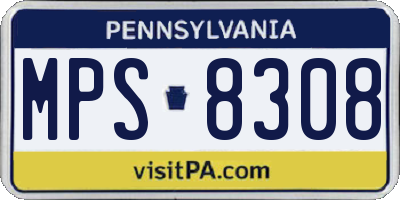 PA license plate MPS8308