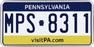 PA license plate MPS8311