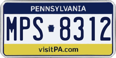 PA license plate MPS8312