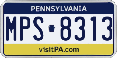 PA license plate MPS8313