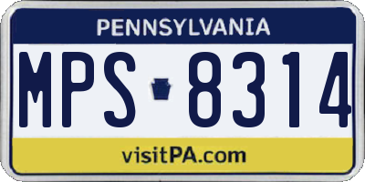 PA license plate MPS8314