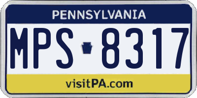 PA license plate MPS8317