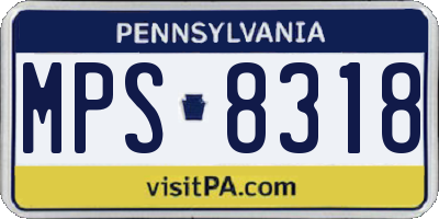 PA license plate MPS8318