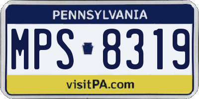 PA license plate MPS8319