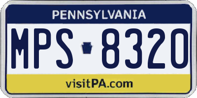 PA license plate MPS8320