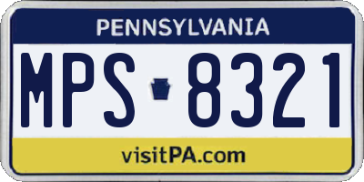 PA license plate MPS8321
