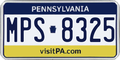 PA license plate MPS8325