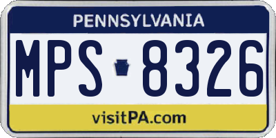 PA license plate MPS8326