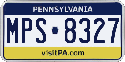 PA license plate MPS8327