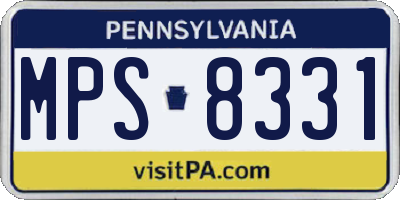 PA license plate MPS8331