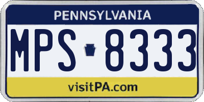 PA license plate MPS8333