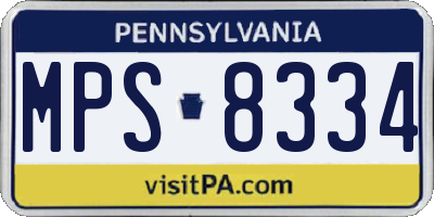 PA license plate MPS8334
