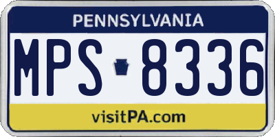 PA license plate MPS8336