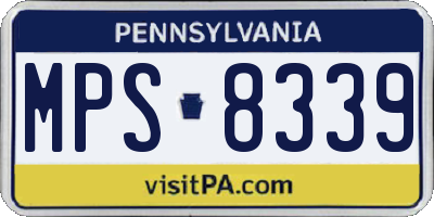 PA license plate MPS8339