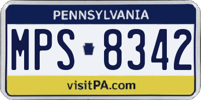PA license plate MPS8342
