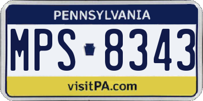 PA license plate MPS8343