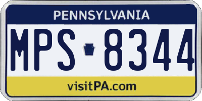 PA license plate MPS8344