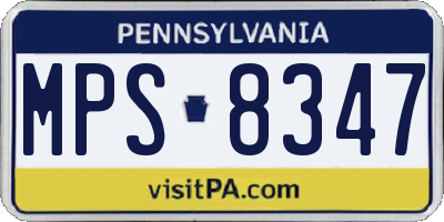 PA license plate MPS8347