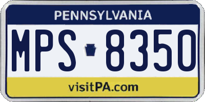 PA license plate MPS8350