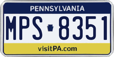 PA license plate MPS8351