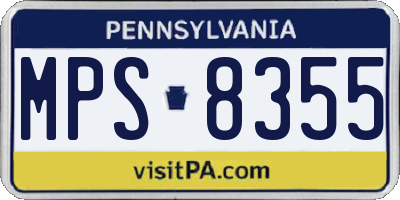 PA license plate MPS8355