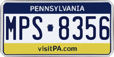 PA license plate MPS8356
