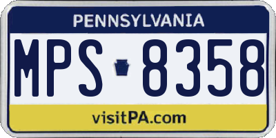 PA license plate MPS8358