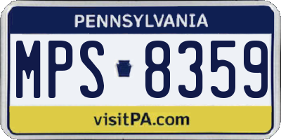 PA license plate MPS8359