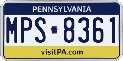 PA license plate MPS8361