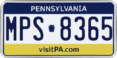 PA license plate MPS8365