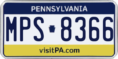 PA license plate MPS8366