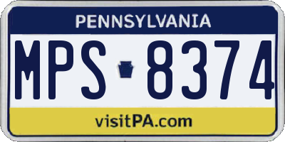 PA license plate MPS8374