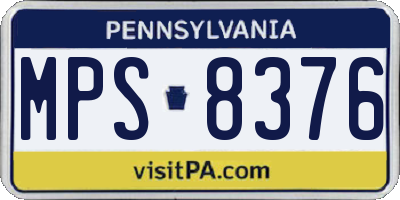 PA license plate MPS8376