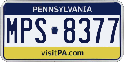 PA license plate MPS8377