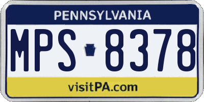 PA license plate MPS8378