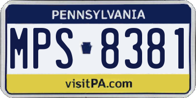 PA license plate MPS8381