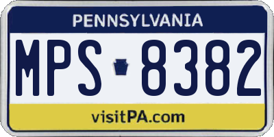 PA license plate MPS8382