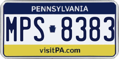 PA license plate MPS8383