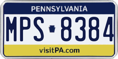 PA license plate MPS8384