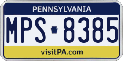 PA license plate MPS8385
