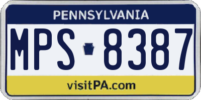 PA license plate MPS8387