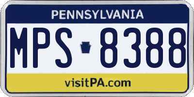 PA license plate MPS8388