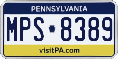 PA license plate MPS8389