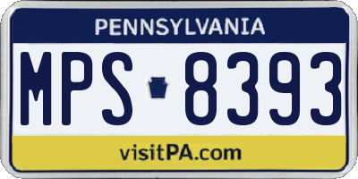 PA license plate MPS8393