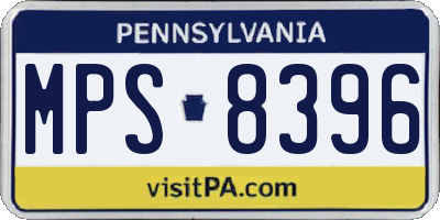 PA license plate MPS8396