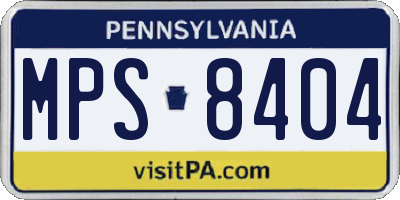 PA license plate MPS8404