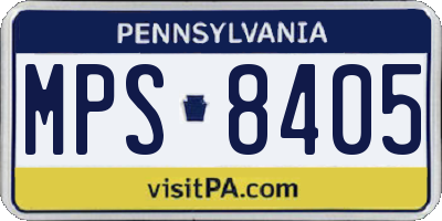 PA license plate MPS8405