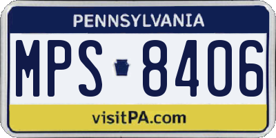 PA license plate MPS8406