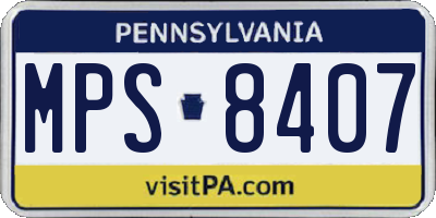 PA license plate MPS8407