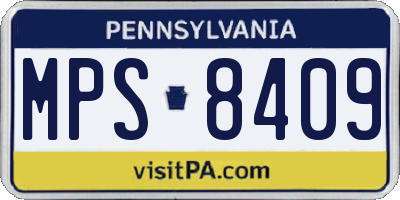 PA license plate MPS8409